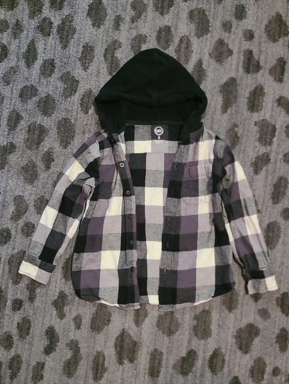 Kids Plaid Hooded Shirt sz 8 (M)